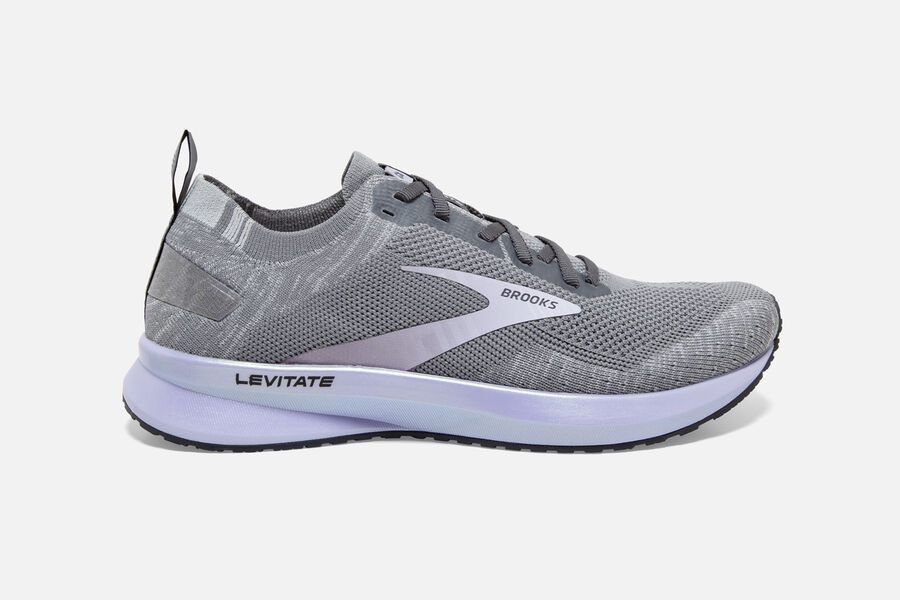 Brooks Levitate 4 Womens Australia - Road Running Shoes - Grey/Black/Purple (084-VGLBZ)